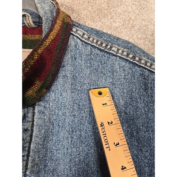 Levi's Jacket Vintage Blue Denim Aztec Native American Blanket Lined USA Made L - Picture 14 of 16